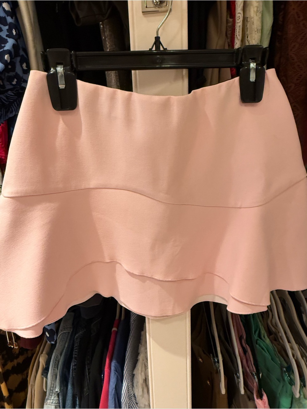 ZARA Flirty Pink Ruffle Hem Mini Skirt Medium
